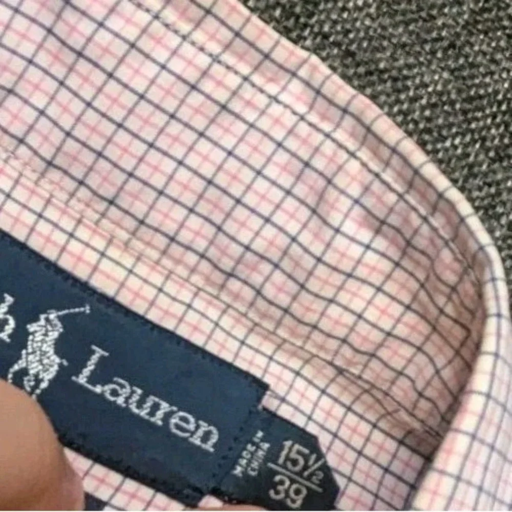 Ralph Lauren Polo Oxford Button Down Shirt Mens 15 1/2 39 Peach Custom Fit Pony